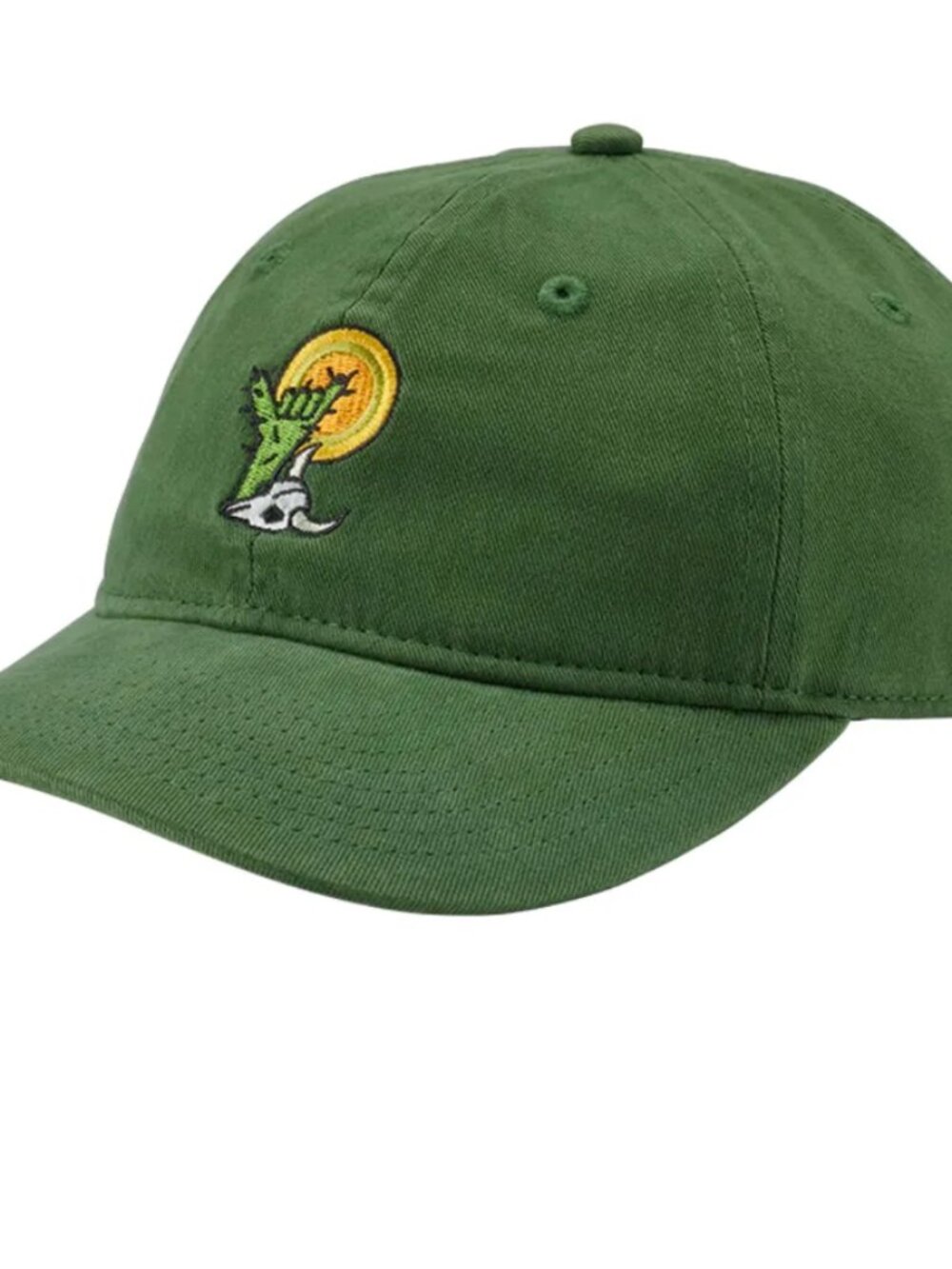 Nixon Dad Hat; Green Cactus Steer Skull Desert; Long Trip Strapback Cap Green